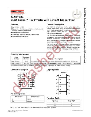 74ACTQ14MTC datasheet  